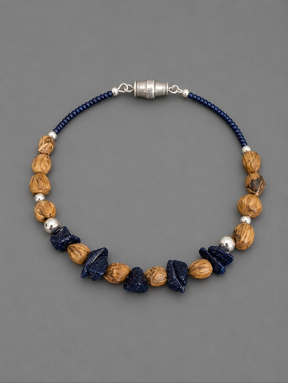HANDMADE Navajo Black Sunstone Ghost Beaded Protection Bracelet